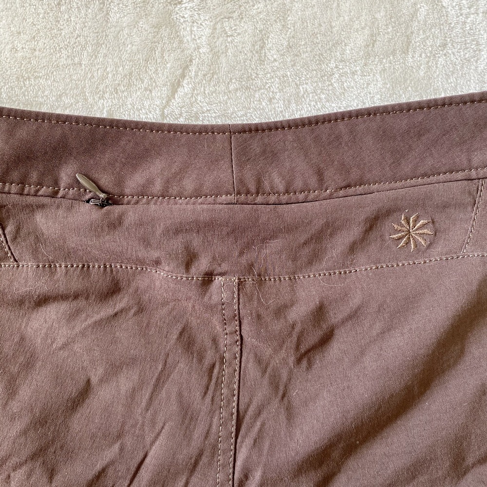 Athleta Commuter Capri Brown Hiking Travel Outdoor Nylon Pants Sz 2 - Picture 5 of 9